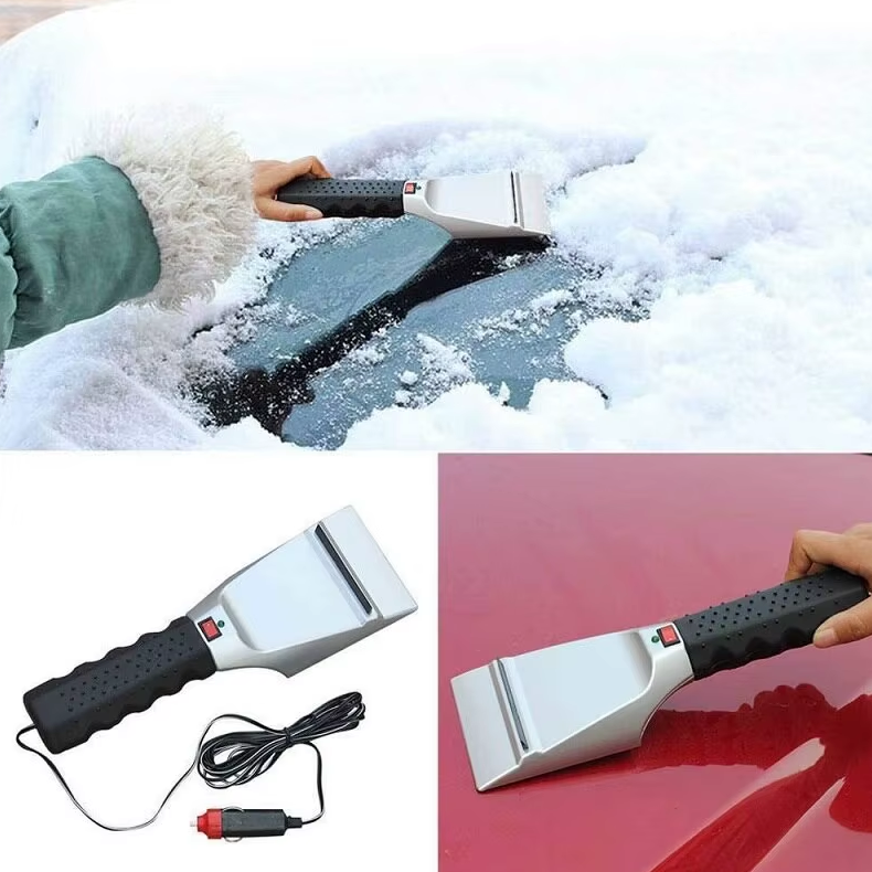 Heated snow shovel