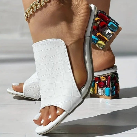 Eliza - Crystal Block Heels