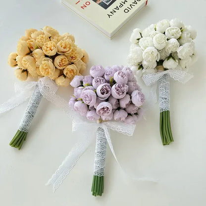 Tranquility Silk Floral Peony Bouquet
