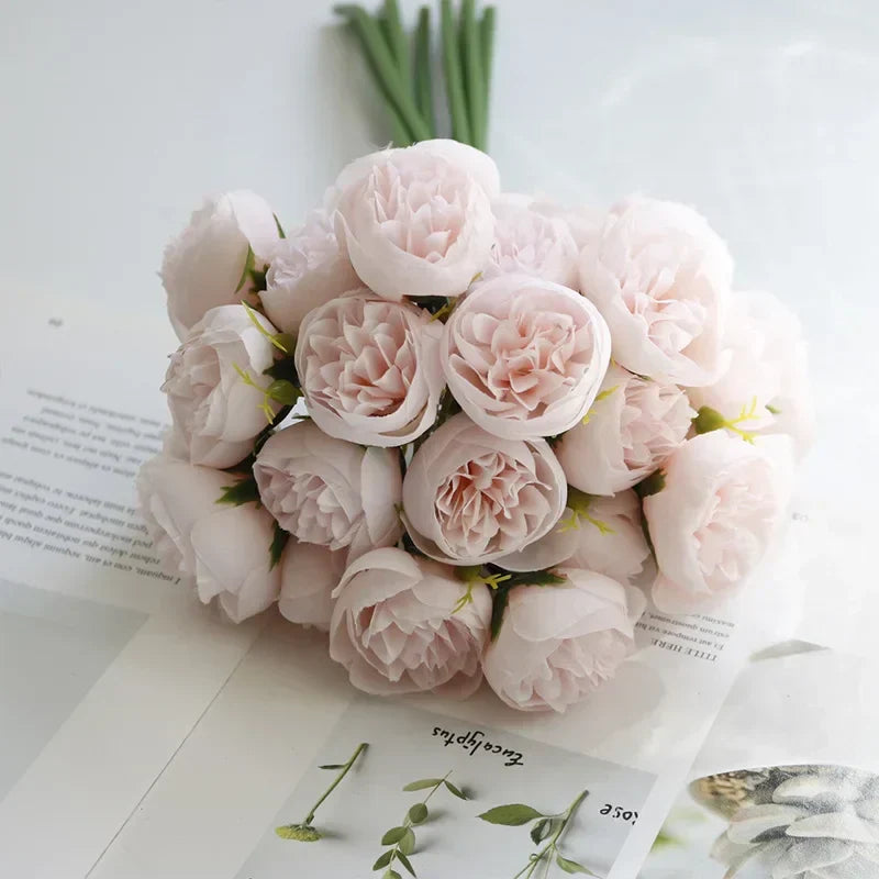 Serene Silk Floral Peony Bouquet