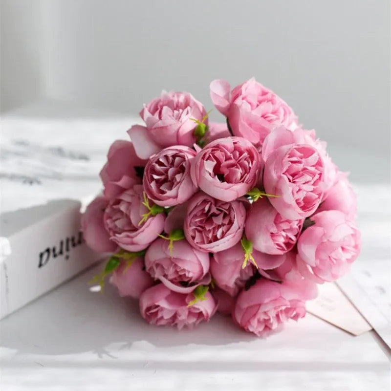 Serene Silk Floral Peony Bouquet