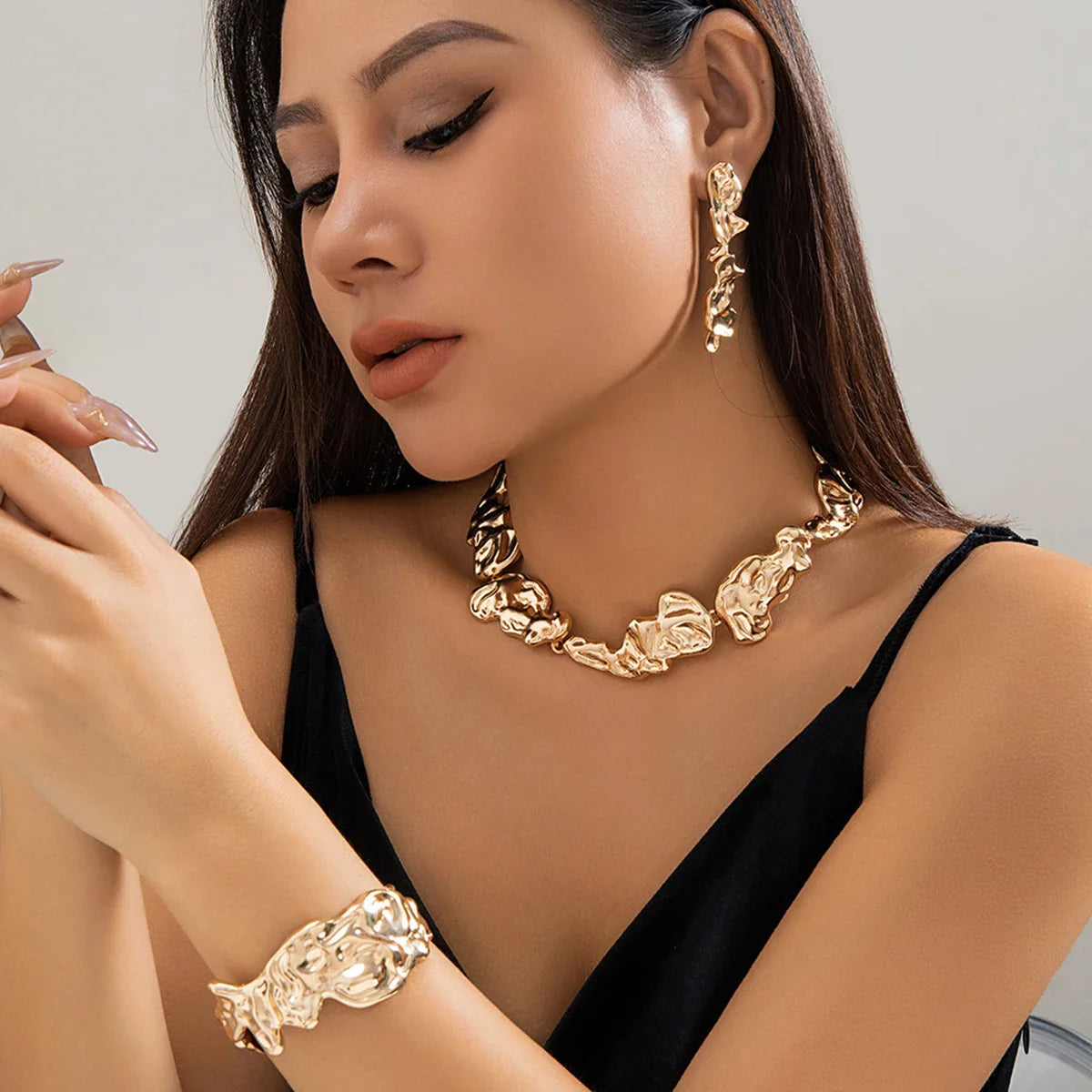Molten Elegance Abstract Jewelry Set VIP