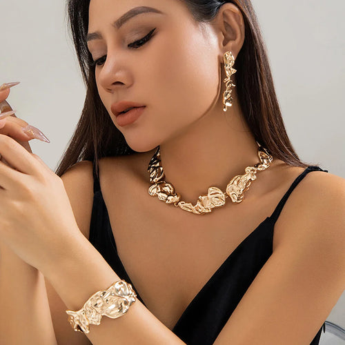 Molten Elegance Abstract Jewelry Set VIP