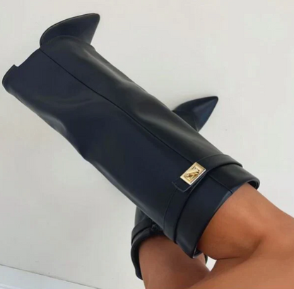 Olivia - Flap Knee-High Boots