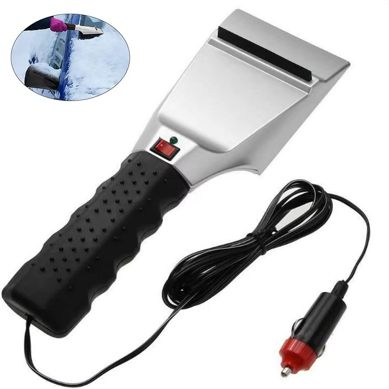 Heated snow shovel