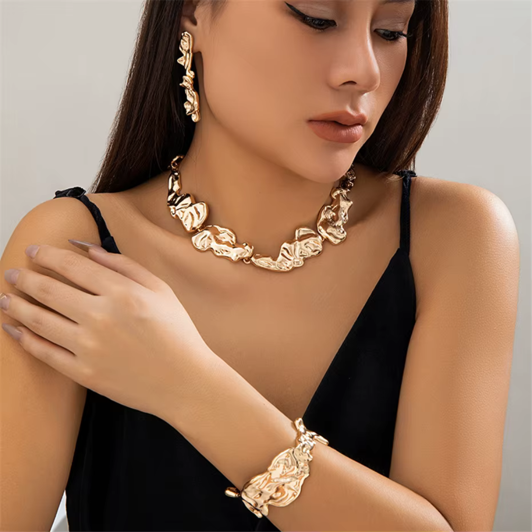 Molten Elegance Abstract Jewelry Set VIP
