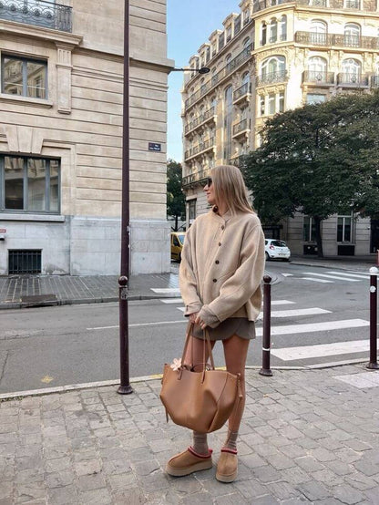 Caroline - Oversized Structured Leather Tote