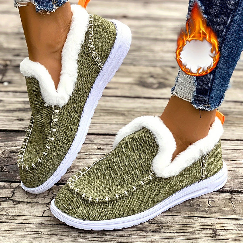 Women's Slip-On Winter Shoes with Faux Fur Lining