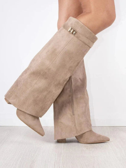 Olivia - Flap Knee-High Boots