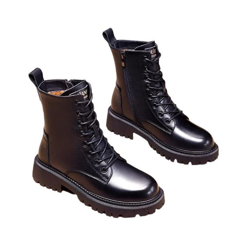 Andrea – Black Leather Winter Boots